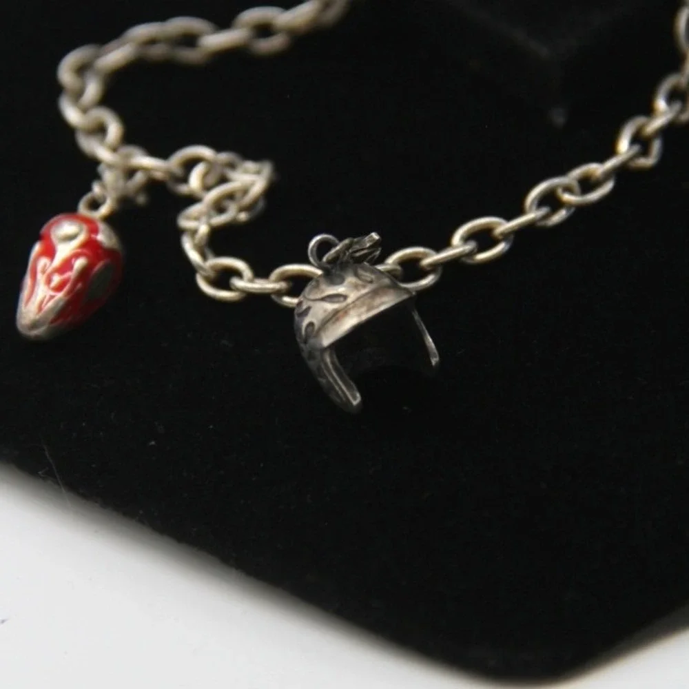 Harley-Davidson MOD‎ Charm Bracelet Sterling Silver 8.5 Inch 5mm Piston Helmet